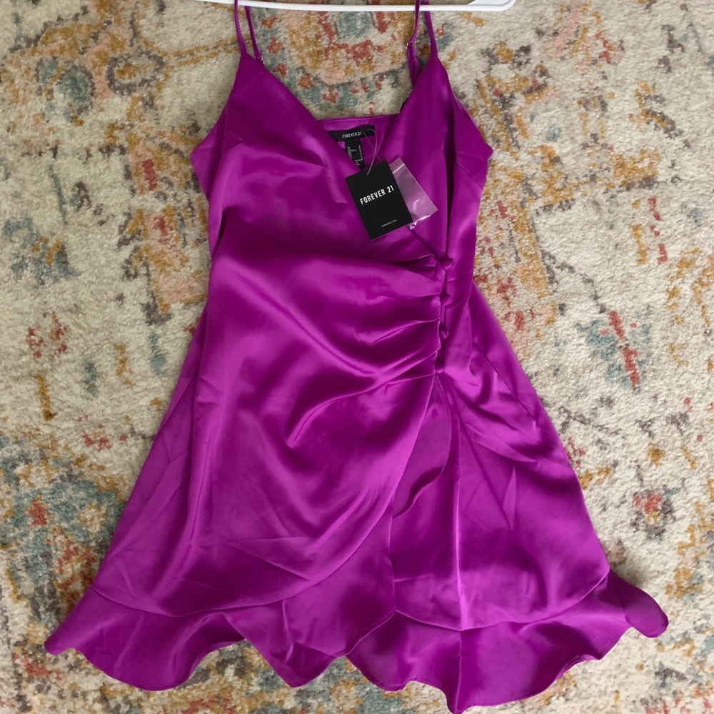 Purple mini Forever 21 satin dress